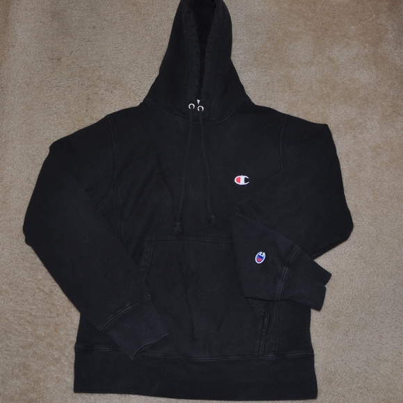 Black Champion Reverse Weave Sweatshirt - Picture 2 of 4